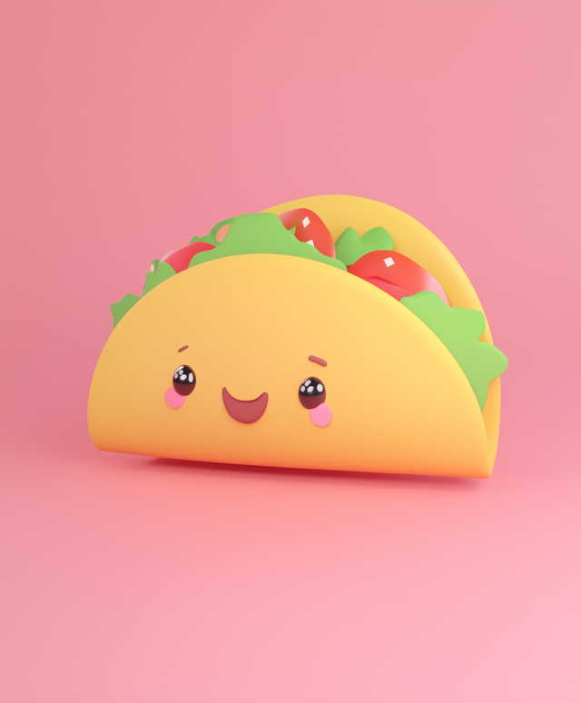 Anthropomorphic Smiling Taco