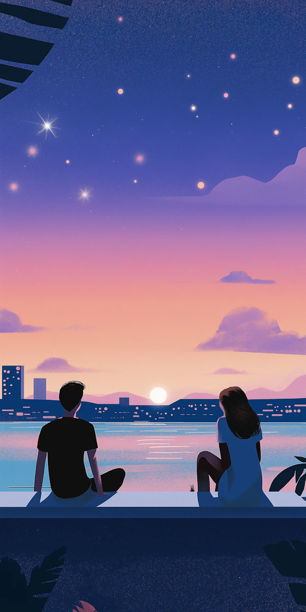 Serene City Skyline Reflection