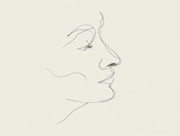 Minimalist Line Art Face