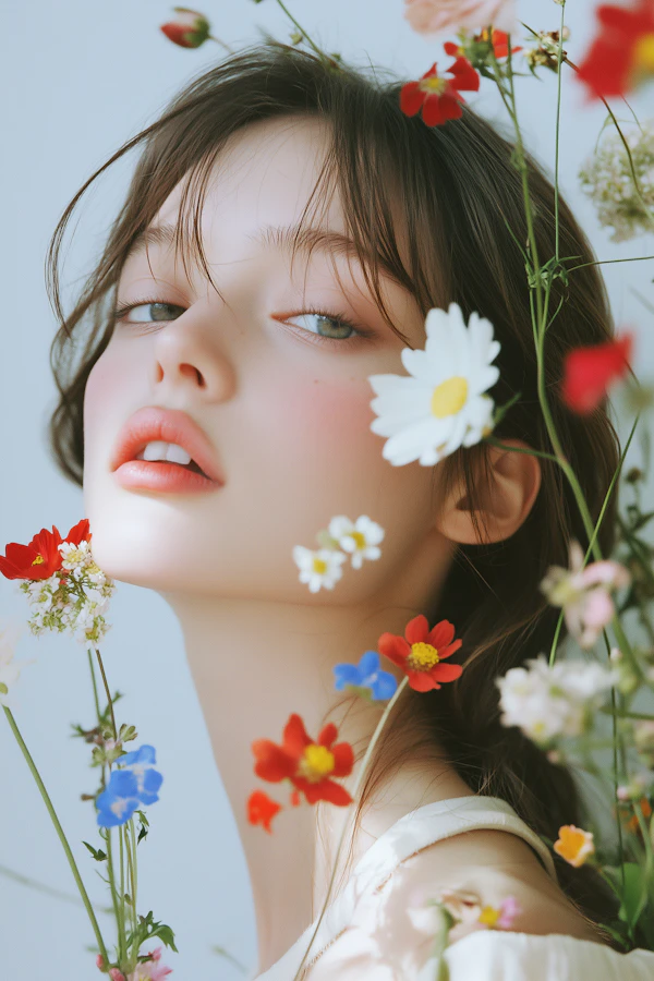 Whimsical Floral Portrait