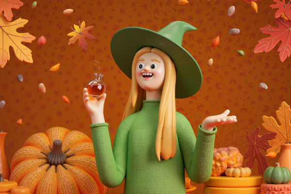 Whimsical Witch Illustration