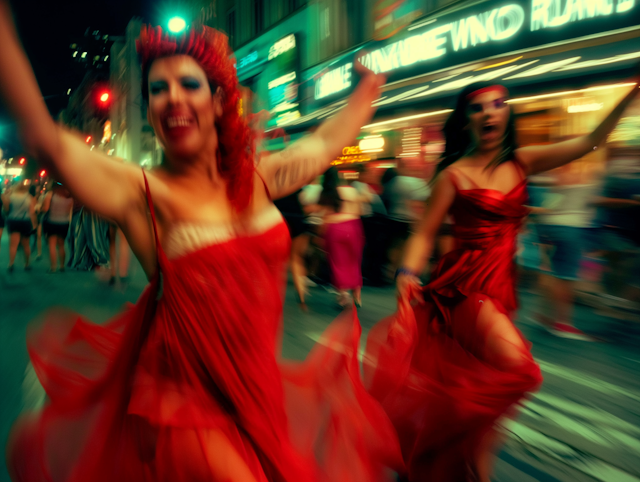 Joyful Dance in Red