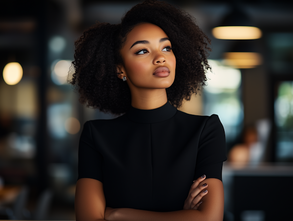 Confident Young Woman with Curly Hair