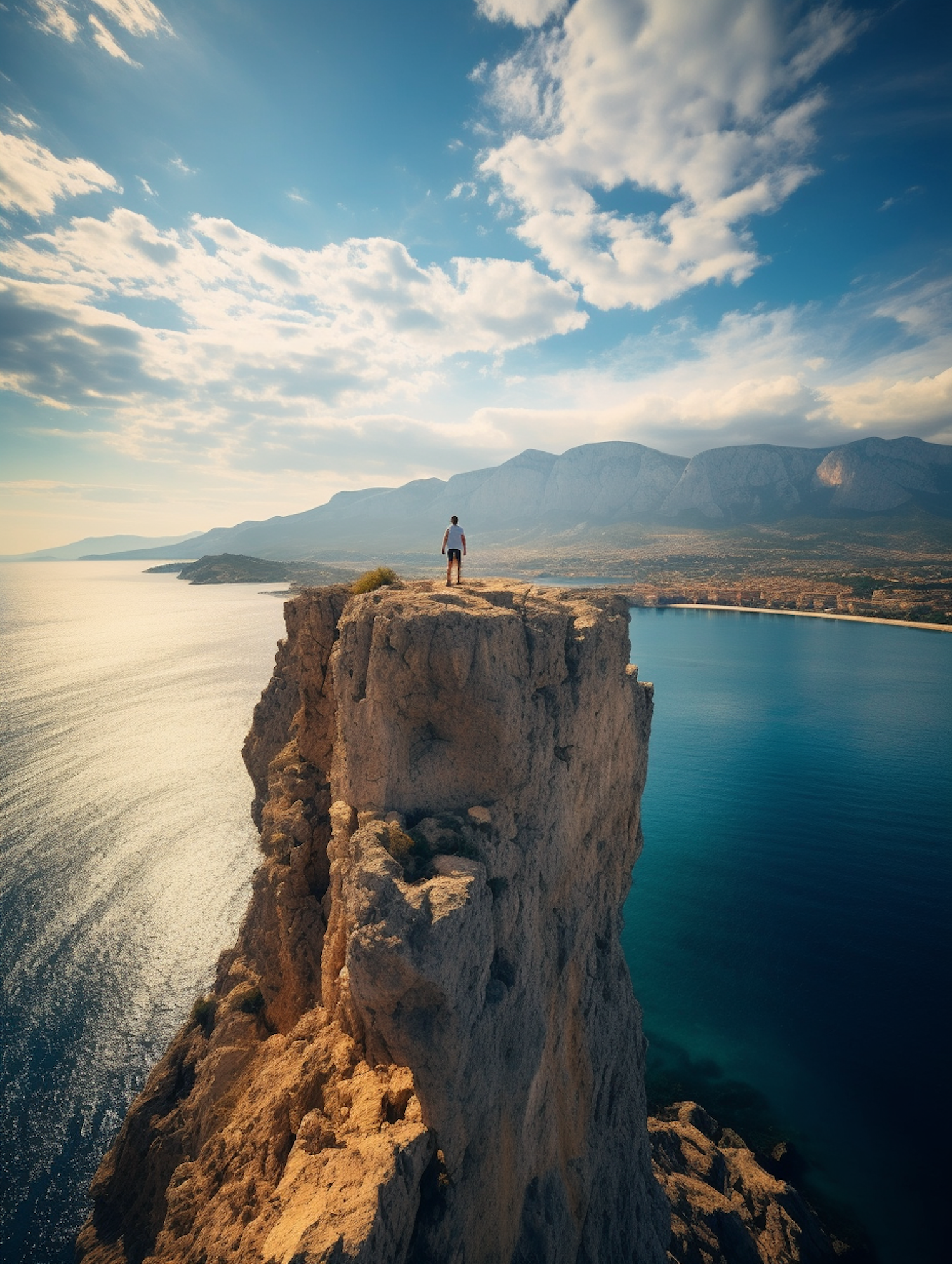 Solitary Contemplation at Golden Cliff Overlook