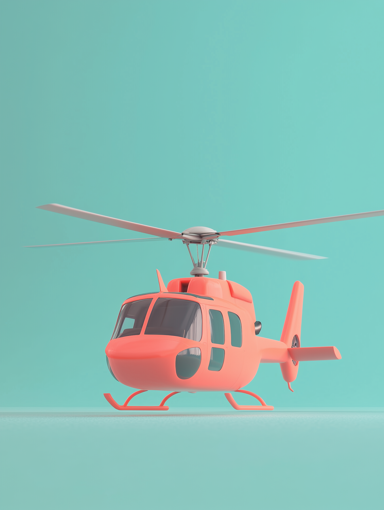 Coral Pink Helicopter Illustration