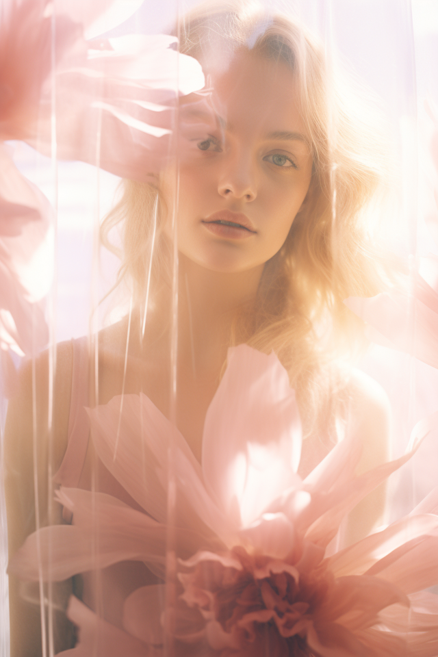 Ethereal Blossom: Portrait of a Dreamlike Muse