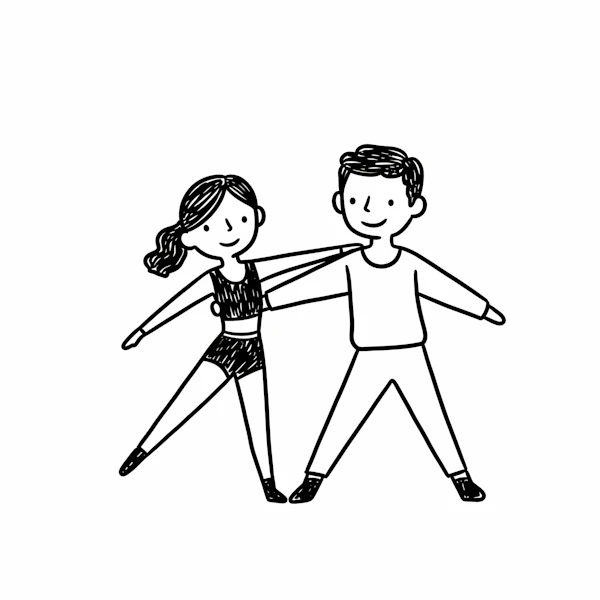 Playful Cartoon Duo