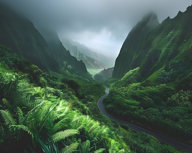 Misty Mountain Landscape