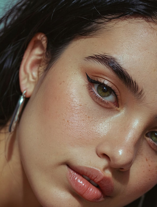 Close-up Portrait with Green Eyes