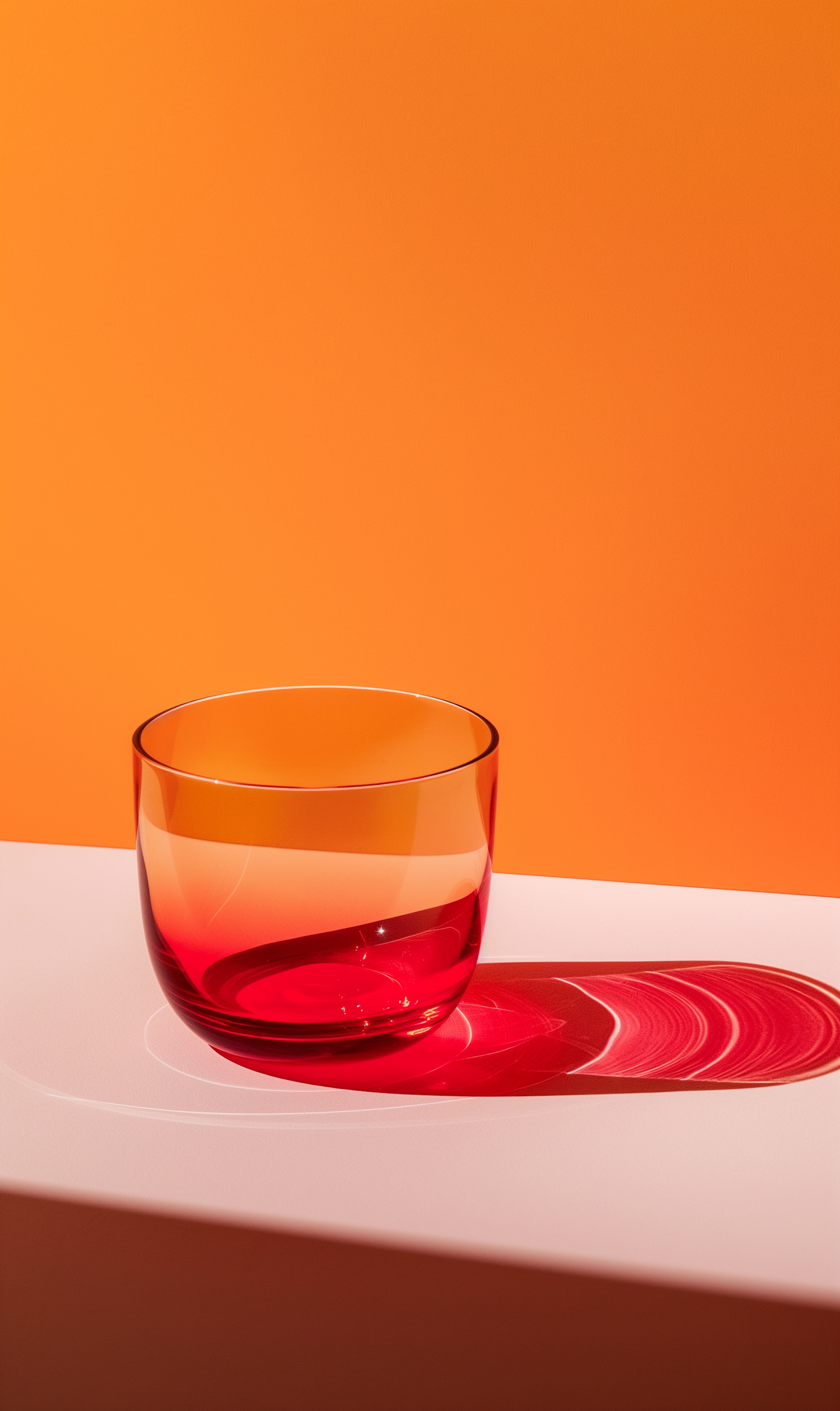 Vibrant Orange and Red Glass Reflection