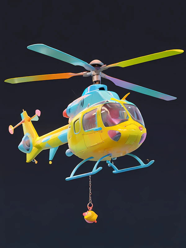 Colorful 3D Helicopter