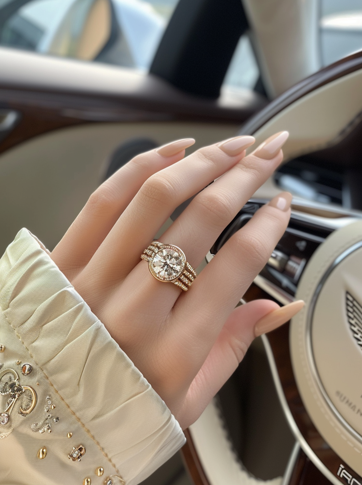 Luxurious Ring on Manicured Hand