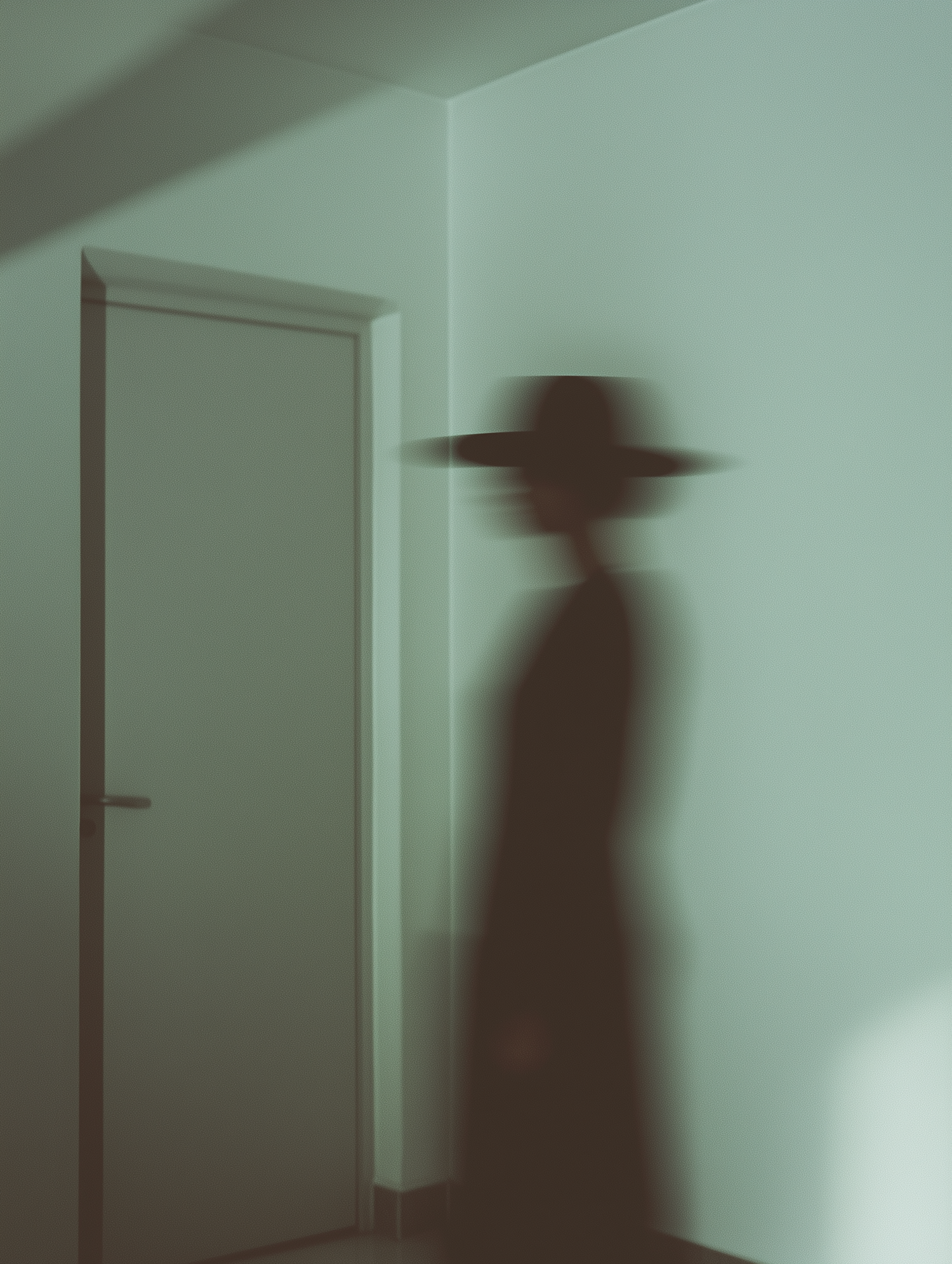 Mysterious Figure in Hallway