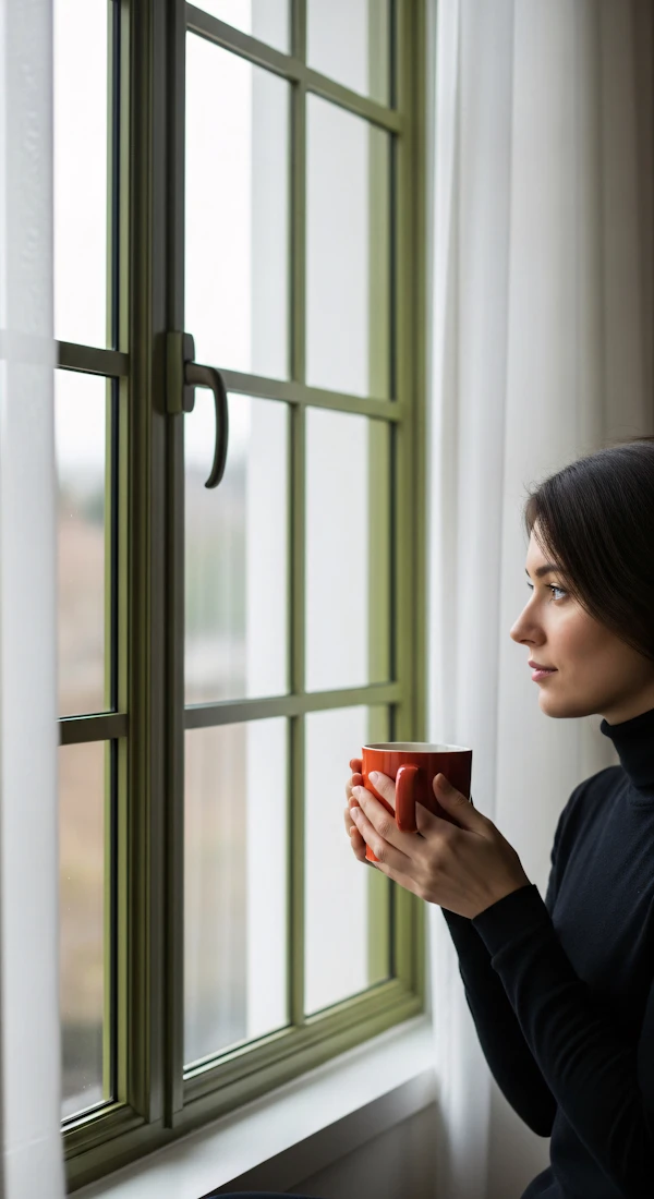 Woman by Window with Mug