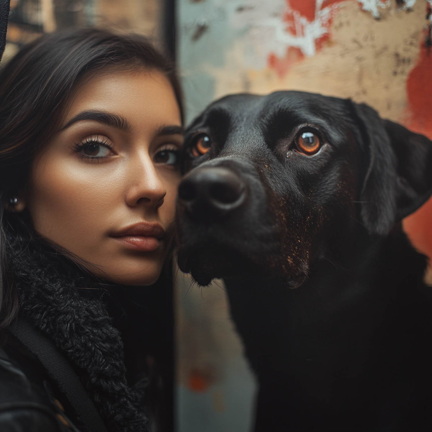 Woman and Dog Portrait