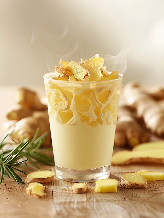 Warm Ginger Drink with Fresh Ingredients