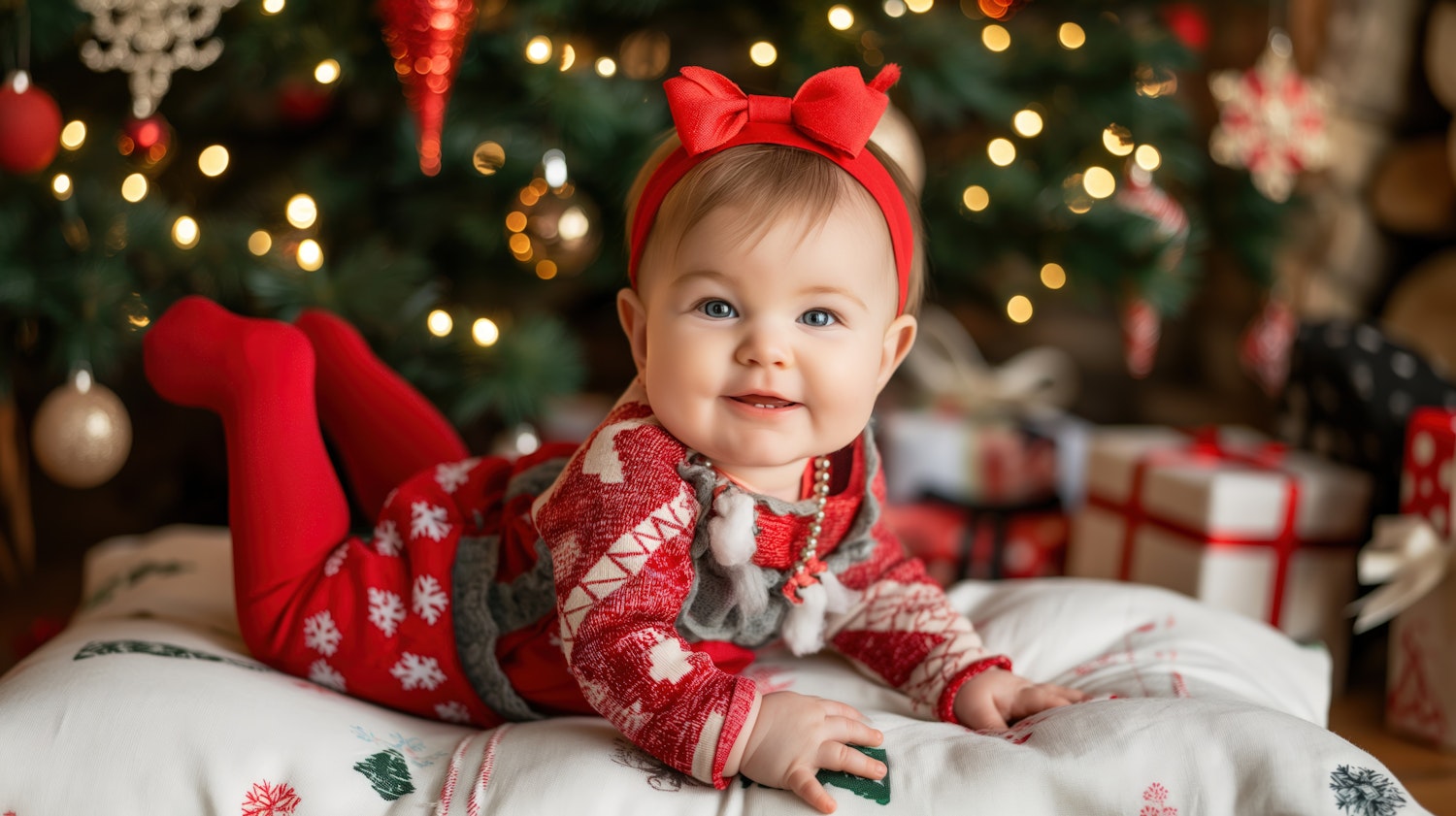 Festive Baby with Christmas Tree