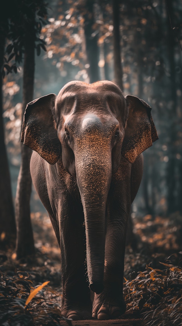 Serene Elephant in a Forest