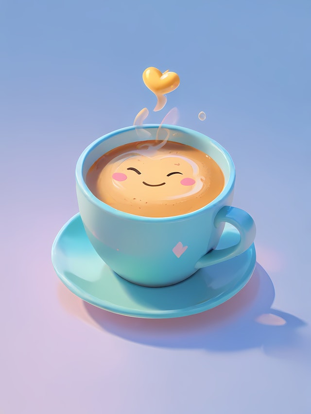 Smiling Coffee Cup Art