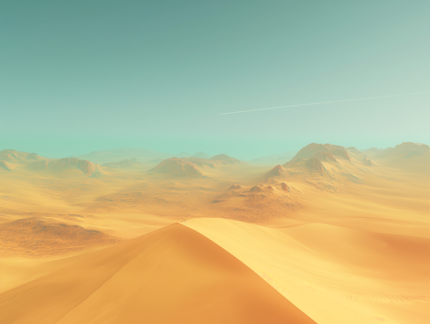 Desert Dunes and Mountain Range