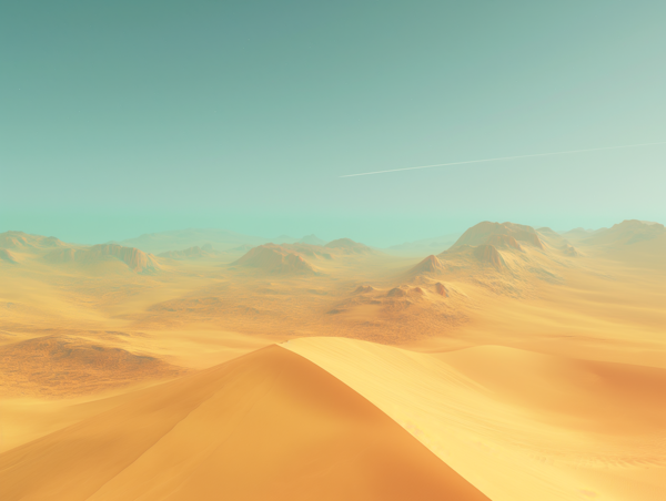 Desert Dunes and Mountain Range