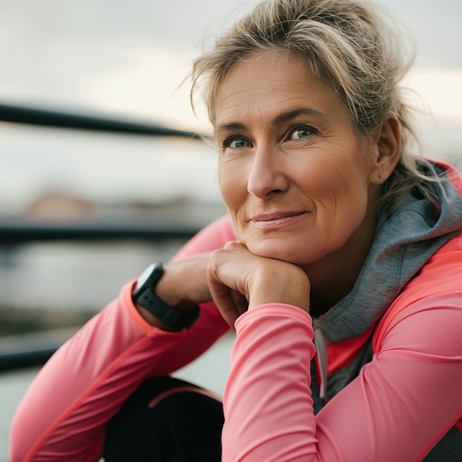 Woman in Pink Athletic Jacket