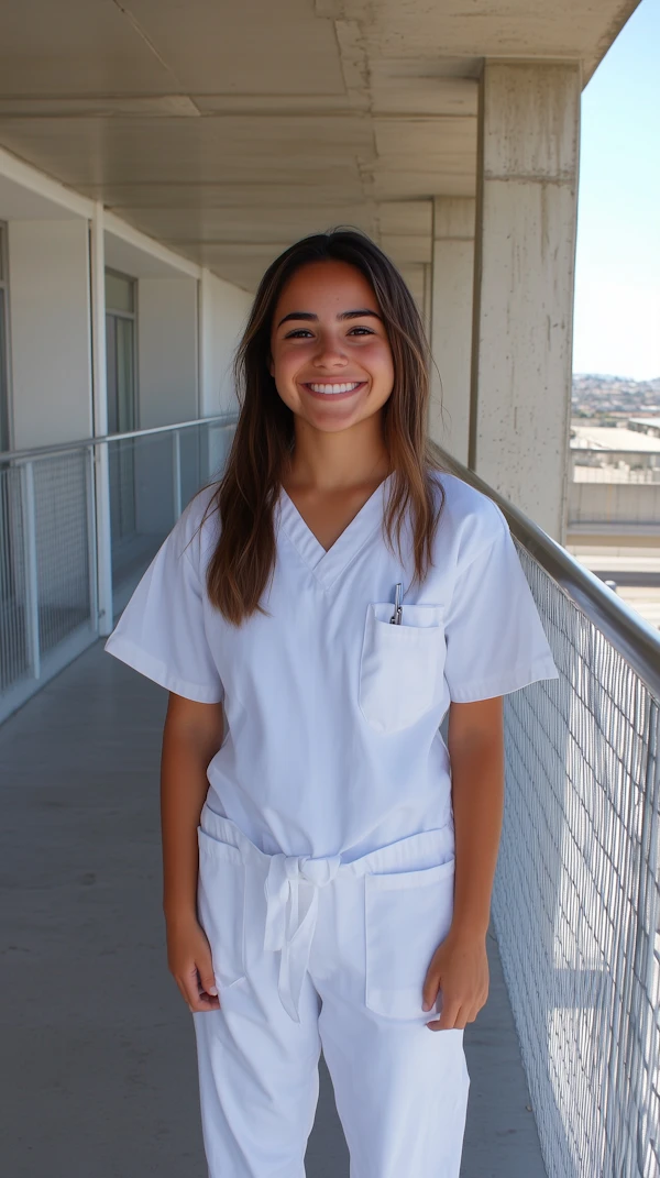 Healthcare Professional on Balcony