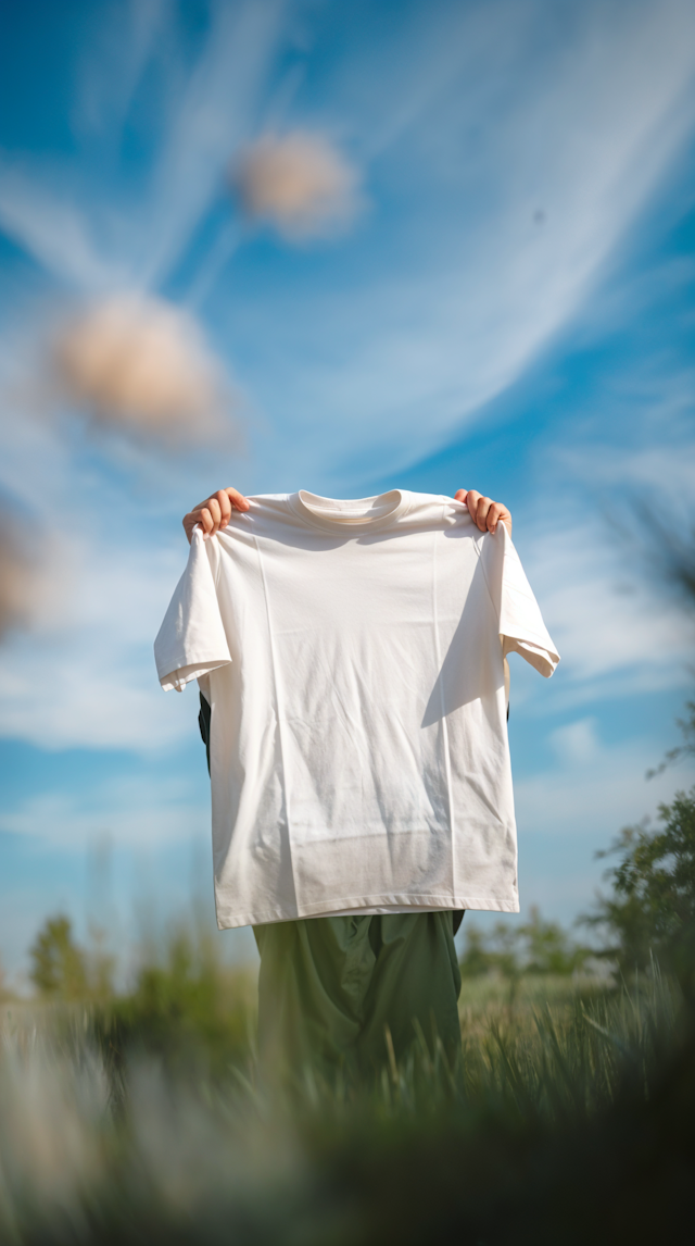 White T-shirt Against Blue Sky