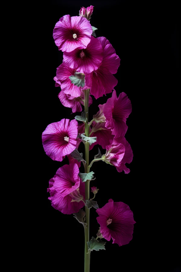 Vibrant Magenta Hollyhock Elegance