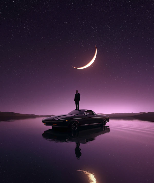 Surreal Night Reflection