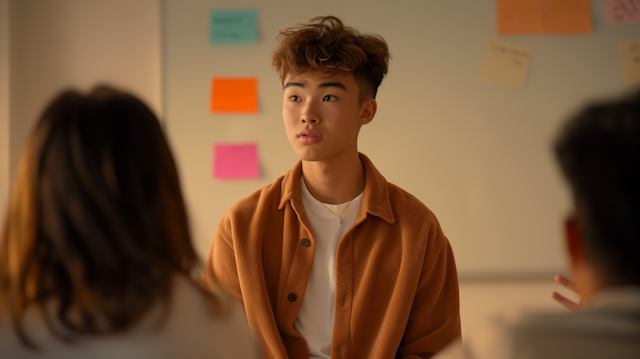 Contemplative Student in Classroom