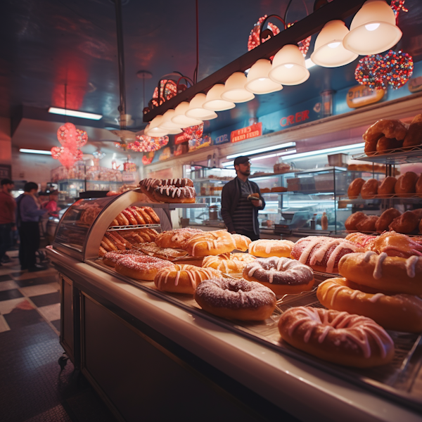 Cozy Donut Delights Bakery Scene