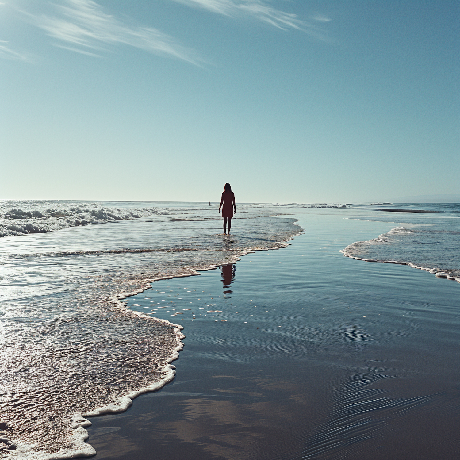 Contemplation at the Serene Shore