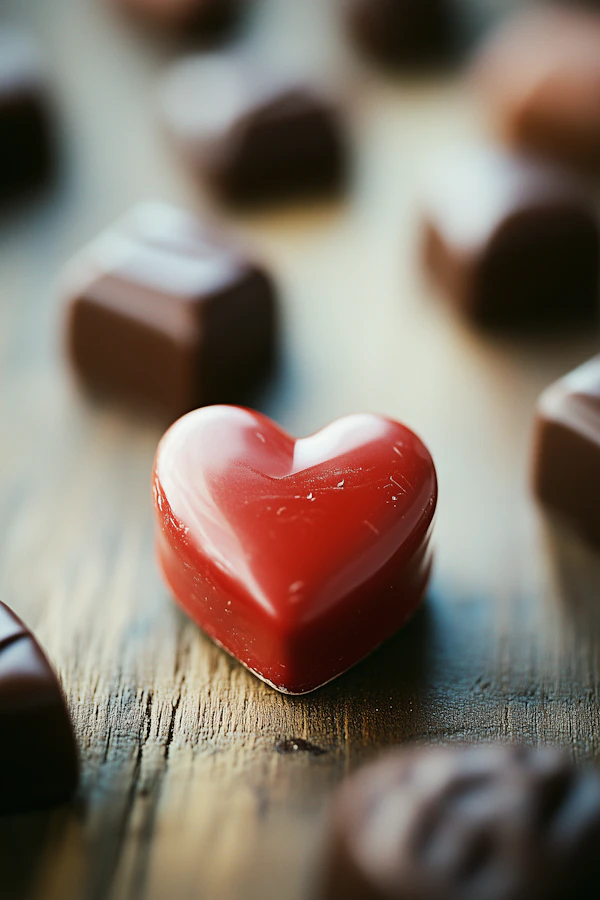 Heart-Shaped Chocolate Close-Up