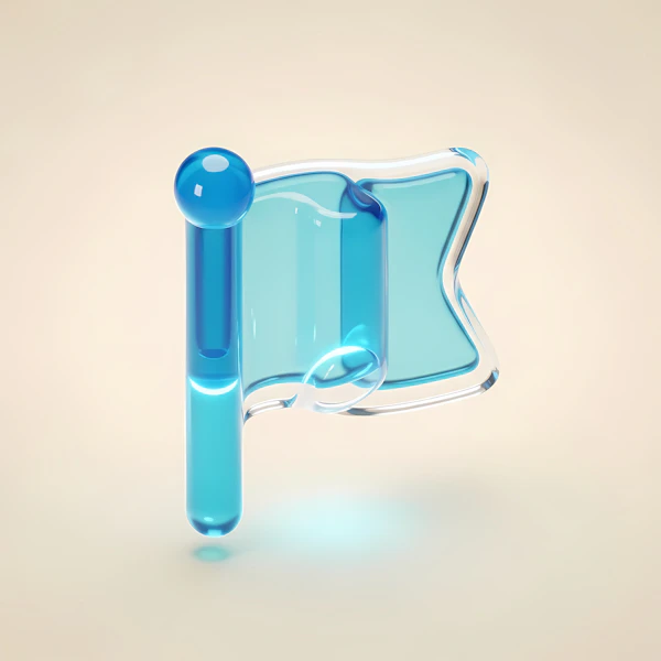 Stylized Blue Flag Icon