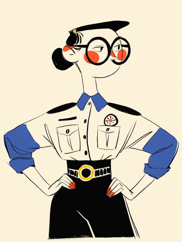 Stylized Police Officer Illustration