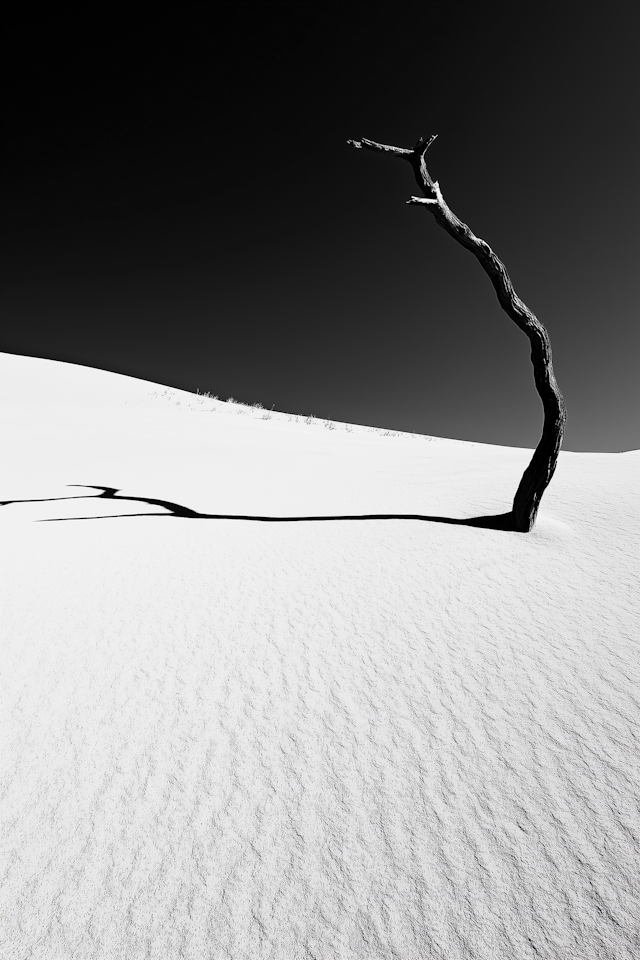 Minimalist Landscape with Lone Branch