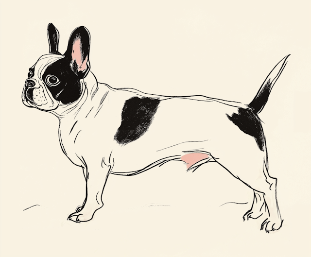 French Bulldog Illustration