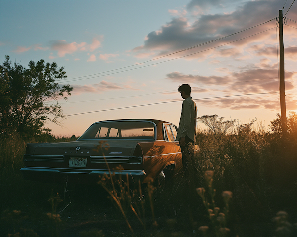 Golden Hour Reflections with a Vintage Touch