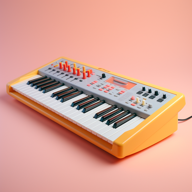 Vibrant Yellow Playful Electronic Keyboard