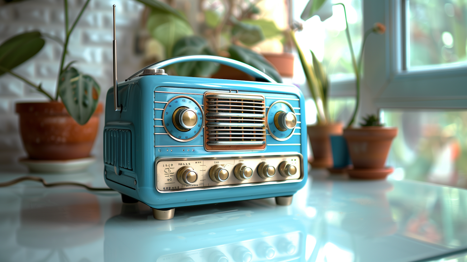 Vintage Teal Radio