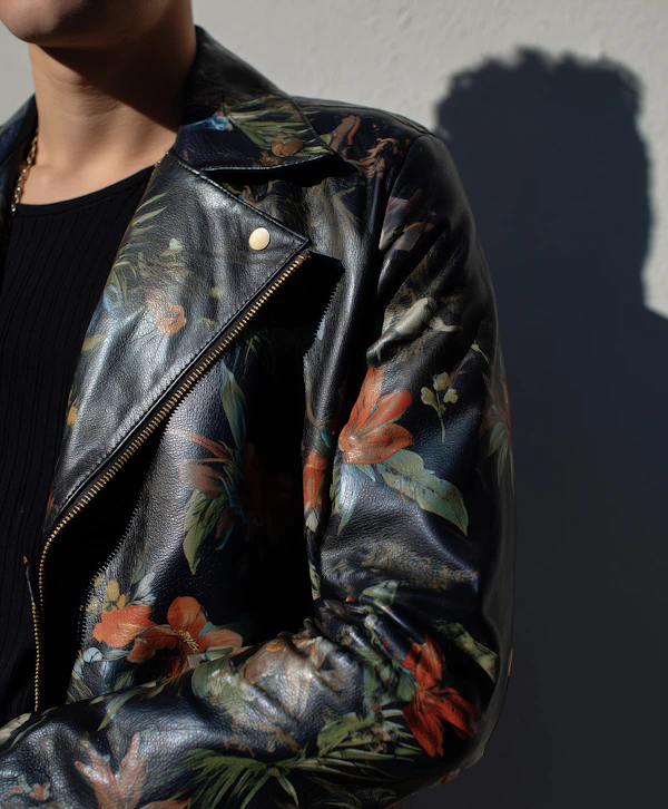 Floral Leather Jacket