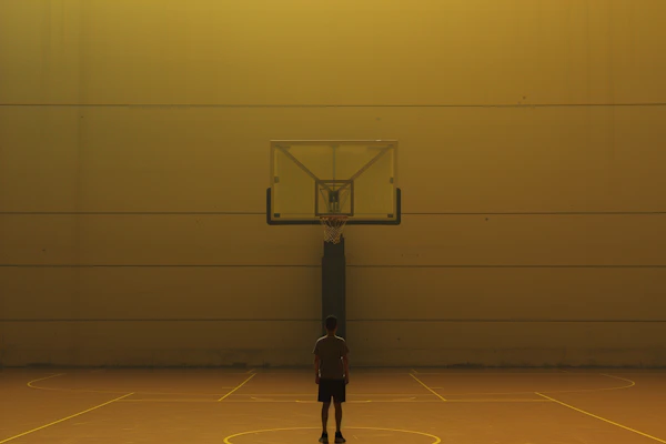 Boy on Basketball Court