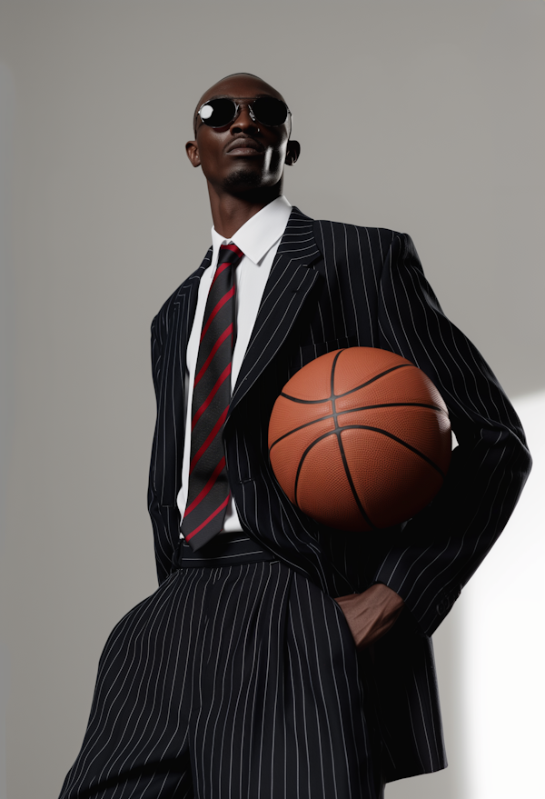 Fashionable Man with Basketball