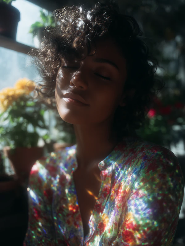 Serene Woman in Sunlight