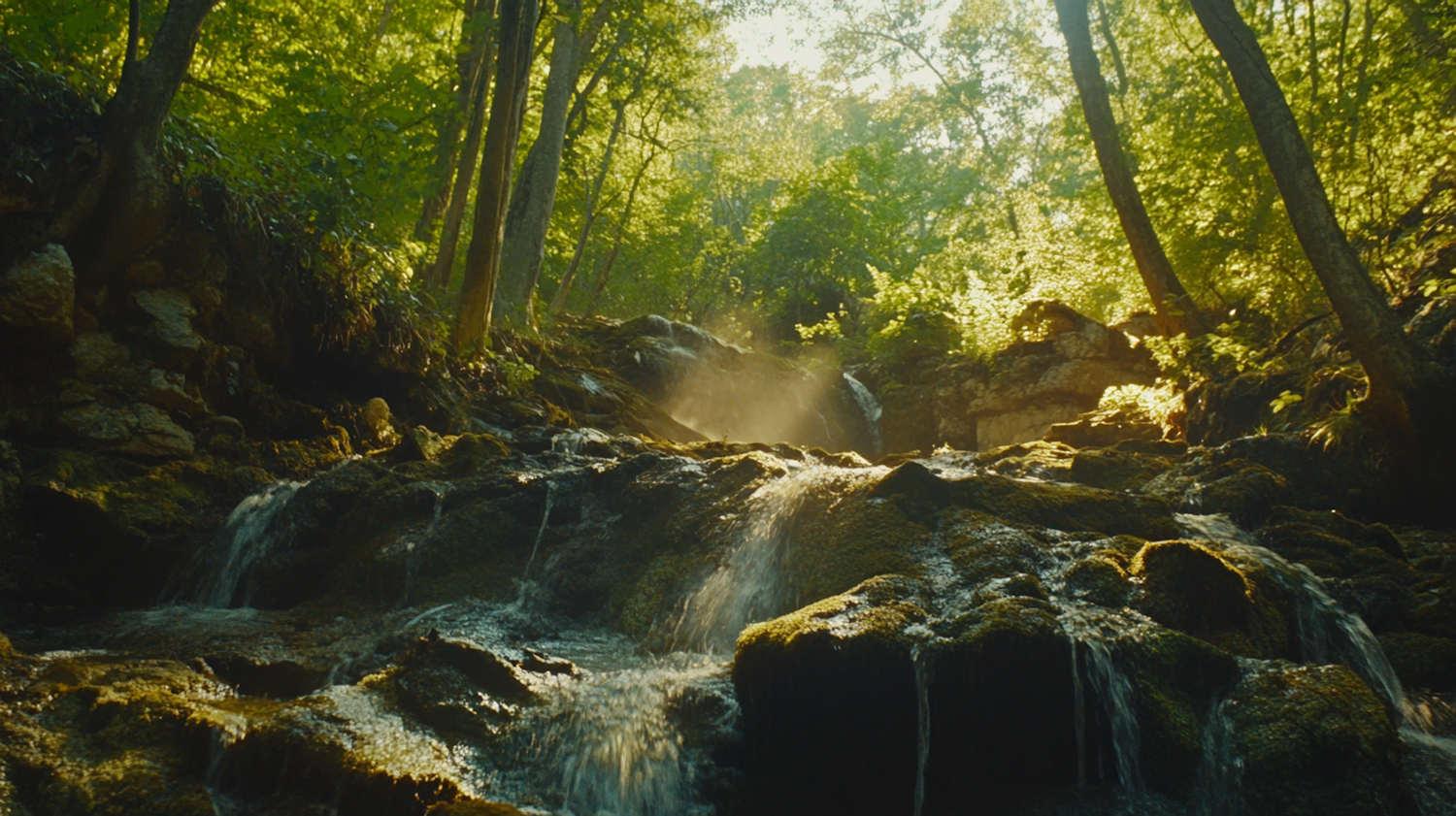 Serene Forest Waterfall