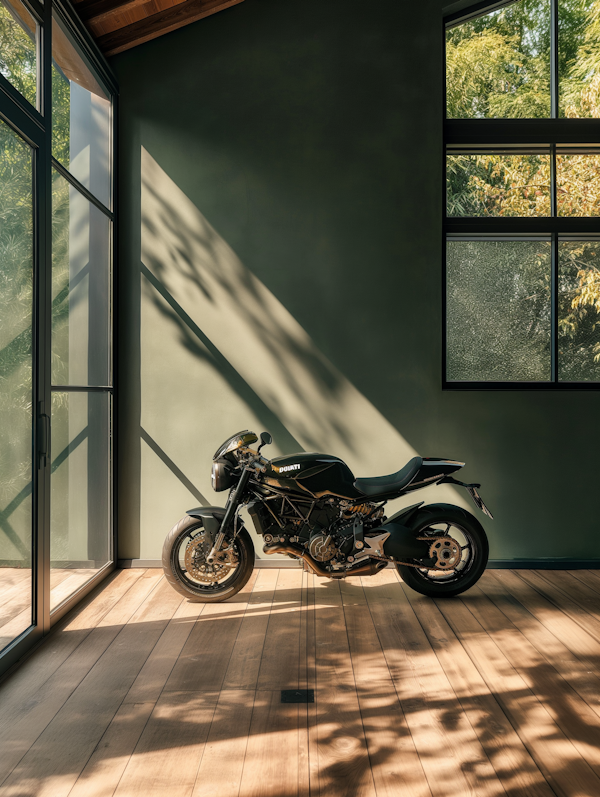 Ducati Motorcycle in Modern Room