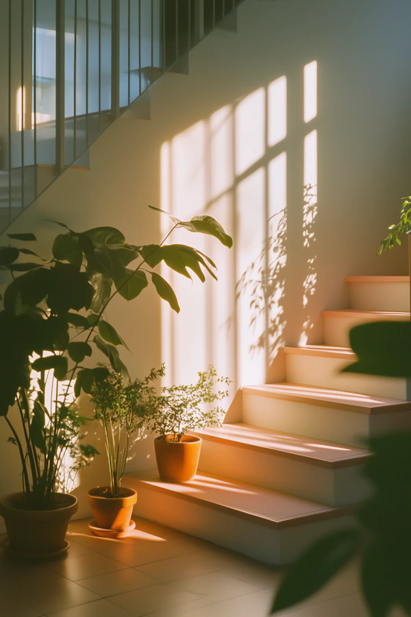 Serene Indoor Staircase with Natural Light