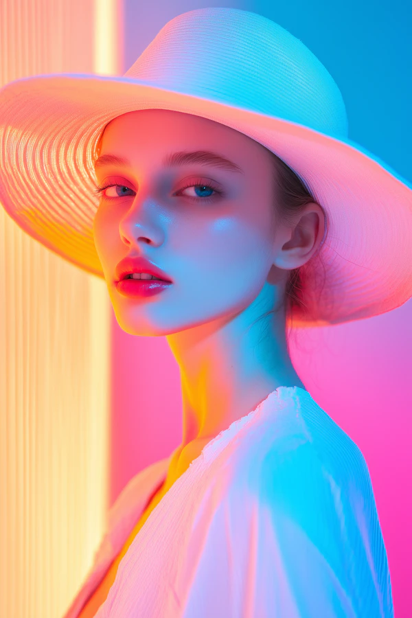 Stylish Neon Portrait