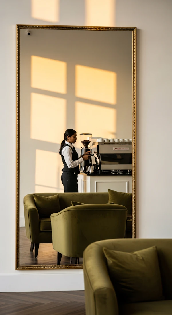 Barista in Elegant Cafe